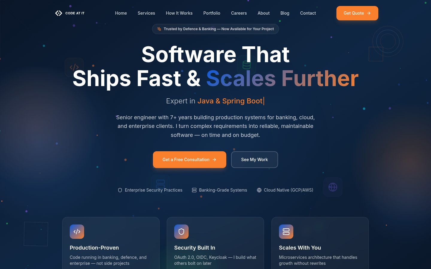 Website CODE AT IT pe desktop